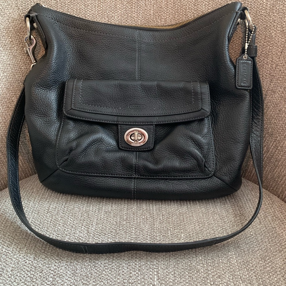 Coach Black Leather Shoulder Bag